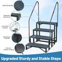 Rv Steps with Handrail 4 Step,Hot Tub Steps with Anti-Slip Mats,Heavy Duty Metal Mobile Home Stairs,Camper Steps for Travel Trailer,Portable Step Ladder for Spa,Pool and Porch