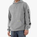 Carhartt Men's Midweight Signature Sleeve Logo Hooded Sweatshirt, Size S