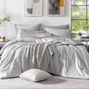Monbix Full Size Comforter Set, Grey Bedding Comforter for Full Size Bed Set Reversible, Bedding Sets Full 7 Pieces, Cationic Dyeing Bed in a Bag with Comforter, Sheets, Pillowcases & Shams