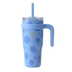 Reduce 24oz Cold Vacuum Insulated Stainless Steel Straw Tumbler Mug Blue: Dishwasher-Safe