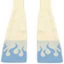 Leoparts Women's Y2K Leg Warmer Knitted Flared Flame Print Leg Sleeves Knee High Japanese Kawaii Streetwear Leg Cover