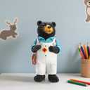 Black Bear Figurine Home Decor Bear Statue,for Office, Desk, and Shelf Decoration,Doctor Themed Birthday Gifts