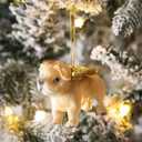 Jetec Angel Dog Memorial Christmas Ornaments for Tree French Bulldog with Gold Wings Hanging Ornament Remembrance Pooch Gifts for Christmas Xmas Loss of Dog