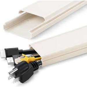 ZhiYo TV Cord Hider for Wall Mounted TV 34in(2X L17in), Large Cord Cover Wall, PVC Cable Management Raceway Kit, Wire Hider for Wall, Beige Wire Concealer, W2in x H0.7in
