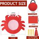 RunNico Pop Up Beach Pool, Portable Toddler Beach Pit with Water Bag and Storage Bag, Cute Shape Beach Pool Puddle for Outdoor Summer Beach Camping Traveling Vacation (Crab)