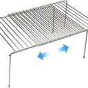 Tomorotec Space-Saving Stainless Steel Storage Rack, 12.8-22.8 in, Silver, Easy to Install, Versatile Design
