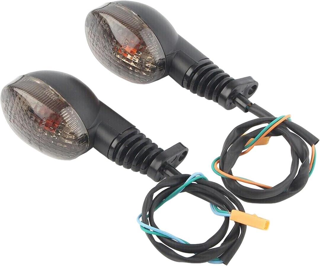 Motorcycle Turn Signal Light Compatible with Kawasaki EX250R NINJA 250R KLX250SF KLX230/VN650 Vulcan S Front/Rear Turn Signal Indicator Light Blinker Lamp Motorcycle,(Smoke)