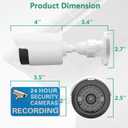 WALI Dummy Fake Simulated Surveillance Security CCTV Dome Camera Indoor Outdoor with One LED Light, Warning Security Alert Sticker Decal (TC-W4), 4 Packs, White