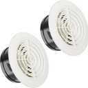 6 Inch Air Vent Cover, HG Power 2-Pack Adjustable ABS Louver Grille Cover, Round Exhaust Vent Fit for Bathroom Office Kitchen Ventilation, Opening Size 5.66"