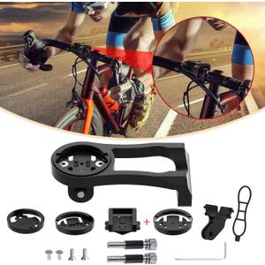Cycling Computer Mount - Versatile Out Front GPS Mount for Wahoo, Garmin, Bryton, Cateye - Compatible with 1.26''/32mm Handlebars - Ideal for Mountain Bikes and More (Black)