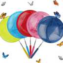 Skrtuan Kids Telescopic Butterfly Fishing Nets Great for Catching Insect Net Perfect Outdoor Tools for Catching Bugs Fish Insect Ladybird, Extendable 34 Inches and Anti Slip Grip (Pack of 5)