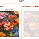 ShineSnow Abstract Colorful Flowers Poppies in Grass Paint by Numbers Painting Kits On Canvas 16x20 inch Colorful Paintworks with Paintbrushes for Adults Beginner DIY Crafts for Women Gift