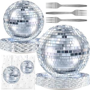Disco Party Decorations - Disco Party Plates and Napkins for Kids Birthday Party, Serves 40 Guests