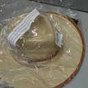 FLUFFY SENSE. Unisex Wide Brim Sun Hat Straw Panama Rancher Fedora Hat for Men Beach Hat for Women (Beige)