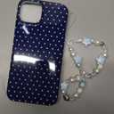 Jmltech for iPhone 14 Case Polka Dot Phone Cases Aesthetic Design Trendy Simple Case Slim Shockproof Protective Cover Navy Blue