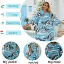 Avisiatree Shark Surf Poncho for Adults, Hooded Beach Towel Changing Robe with Pockets, Quick Dry Swim Cover Up for Men & Women. Large Size