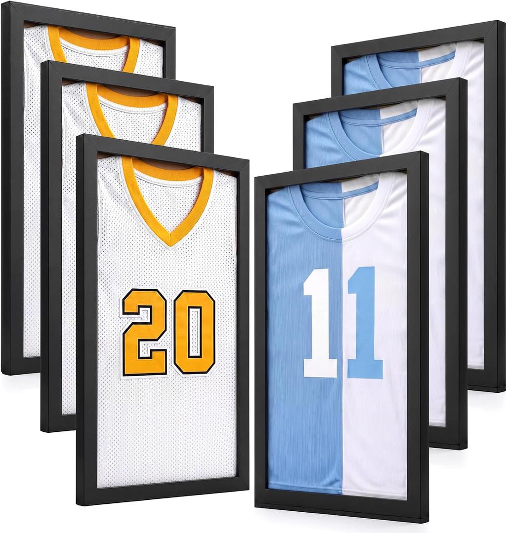 Lineshading 6 Pack Jersey Display Frame for Sports Shirt, 12 x 20 Inch