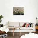 Serene White Lavender Floral Canvas Wall Art Framed Oil Painting Impressionist Botanical Print Thick Textured Artwork Pastel Wall Decor Poster for Calming Bedroom Living Room Home Decor 16x24 Inches