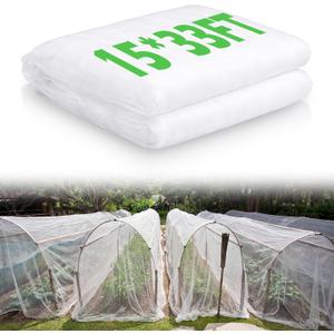 Garden Insect Netting for Raised Beds Extra Large Fruits Tree Netting Pest Barrier White Ultra Fine Mesh Row Bed Covers Net for Vegetable Fruit Protection from Insect Bird Animals(15X 33 ft)