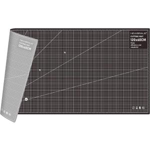 NEWBRAUG 24'' × 48'' Large Self Healing Cutting Double Sided 5-Ply Mat, Big Cutting Board for Rotary Cutting, Quilting, Sewing, Craft, Fabric & Scrapbooking(Gray/Black), 47"L x 23"W