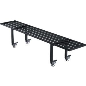 Zhongma One Tier Metal Plant Stand with Wheels,(45.67 L x 8.66 W x 10.3 H) Heavy Duty Plant Holder for Home, Window,Garden, Plant Lovers, Display Stand