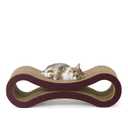 BOWHAUS Infinity Cat Scratcher Lounger, Reversible Scratcher, Infinity Cat Cardboard Scratcher, Large Cat Scratching Pad, Scratching Board, Scratcher Lounge Bed for Indoor Cats, Brown