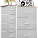 YITAHOME Dresser for Bedroom, 7 Drawers Fabric Dresser, Organizer Unit for Living Room, Hallway, Closets - Sturdy Steel Frame, Wooden Top & Easy Pull Fabric Bins (Ashen)