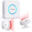 Motion Sensor Door Chime, Wireless Motion Detector Alarm Indoor, Business Entry Alert Bell with Buzzer, Doorbell for Home/Garage Door/Store, USB/Battery Powered,1 Receiver +2 Sensors