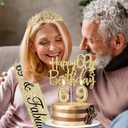 69th Birthday Decorations for Women Gold with 69th Birthday Sash and Crown, Cake Topper and Candles, Number Balloons Gold, 69 Year Old Gifts for Women