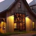 Solar Barn Light for Outside, Dusk to Dawn Outdoor Wall Lights Solar Powered, Farmhouse Exterior Wall Sconce, Industrial Outside Lighting Fixture, Rustic Lantern for Garage, Barn, Shed