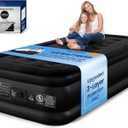 Twin Air Mattress with Built-in Pump, 600 lbs Heavy-Duty Support, 48-Hour Leak-Tested 3-Layer PVC, 2-Min Fast Inflation, Durable & Portable Inflatable Bed for Home, Guests & Camping