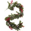 RECUTMS 2 Pack Artificial Pine Branches with Cones Green Plants Pine Needles Artificial Hanging Plants Outdoors DIY Accessories for Outdoors for Wreath Christmas and Home Garden Decoration(Green)