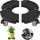 Plant Caddy Stand with 360 Wheels Adjustable 15-22 Inch Rolling Plant Stand Heavy Duty Large Plant Cart Dolly with Casters 440lbs Capacity for Large Planter, Garden Pot, Flower Pot, Black, 1 Pack