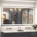 66x36 LED Bathroom Mirror for Wall, Large Dimmable Vanity Mirror with Lights, Anti-Fog, Shatterproof, Memory, 3 Colors, ETL Listed (Backlit and Front Lighted)