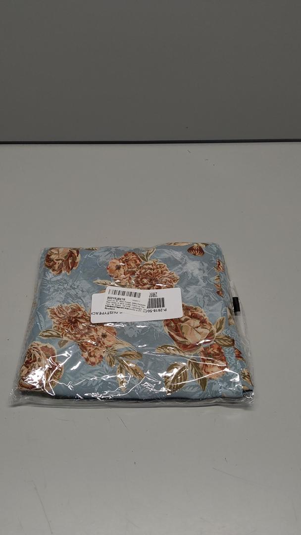 Texco 58" Wide Printed 100% Polyester Wool Dobby Hi Multi Chiffon Fabric by The Yard - No Stretch, 120 GSM, Lightweight, Soft & Breezy for Apparel, Accessories & DIY, Slate Blue Dusty Peach