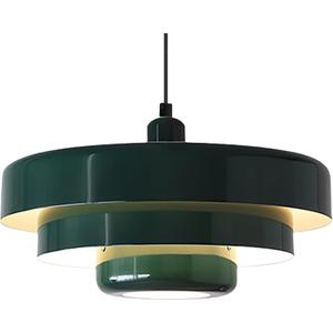 Mid Century Pendant Light Fixtures Ceiling Pendant Lighting 3-Layer Metal Shade Design Vintage Flush Mount Light for Dining Table Kitchen Island Hallway (Green)