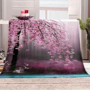 Flannel Fleece Throw Blanket for Couch 70.9" x 78.7", Soft Decorative Microfiber Plush Blankets Pink Trees Fuzzy Fluffy Cozy Soft Blanket for Couch Bed Sofa