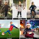 Kids Thermal Base Layer Set Fleece Lined Underwear Top & Pants for Winter Sports,1/2 Pack (Black, XL)