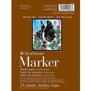 Strathmore Marker Paper Pad 6"X8"-50lb Smooth 24 Sheets -62497600 (24 Count (Pack of 1))