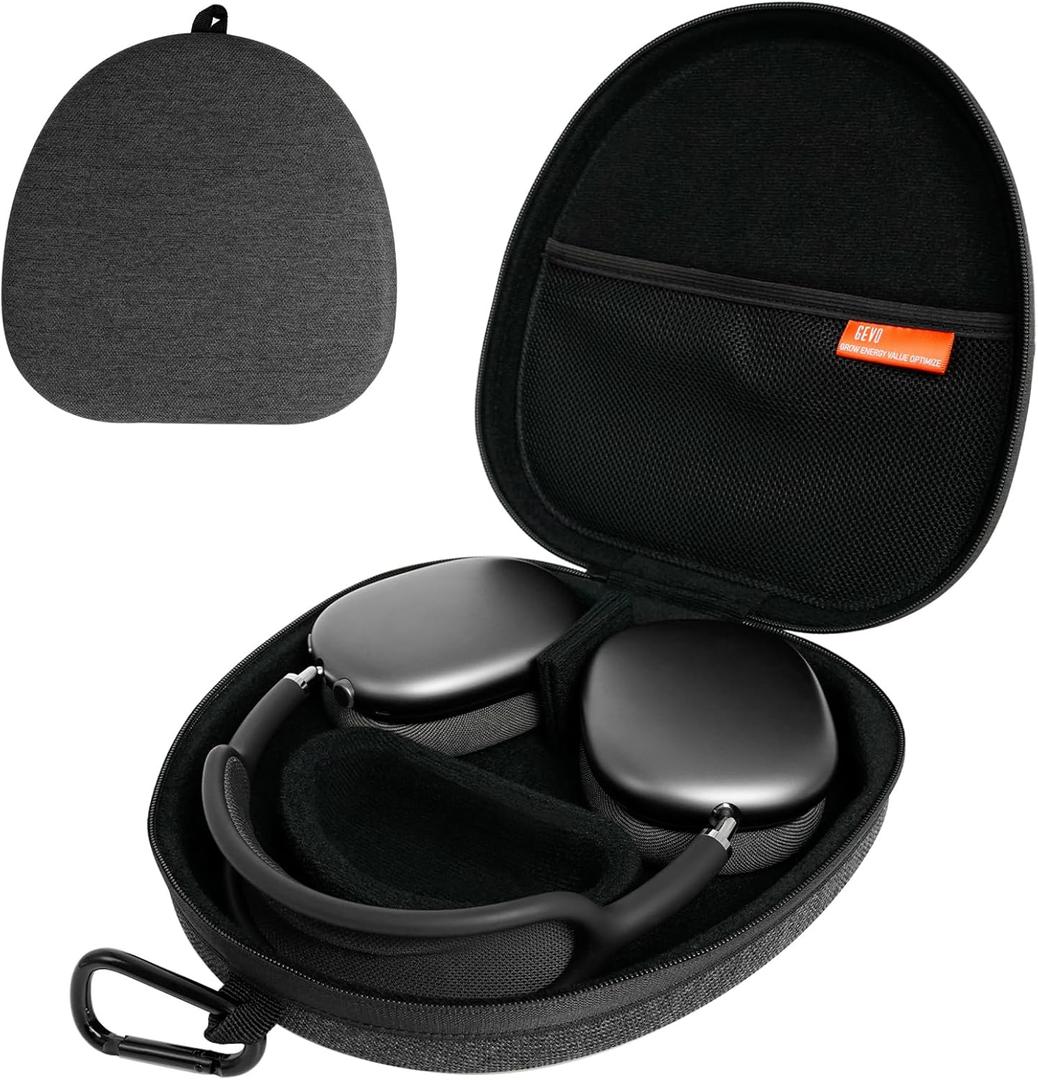 GEVO Travel Case for AirPods Max Headphones, Sleep Mode Hard Carrying Case for Apple AirPods Max Wireless Over-Ear Headsets Portable Storage Bag - Grey (Dark Gray)