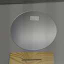 10'' Circle Shape Mirror for Room Decor, Acrylic Mirror with Wood Stand, Frameless Makeup Mirror for Desk Decor, Unique Decor for Bedroom Accessories (Round)