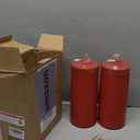 10" x 4" Large Outdoor Waterproof Flickering Flameless Candles with Timer,2Pcs Battery Operated LED Pillar Candles with Embedded Star String for Outdoor Lanterns, Porch, Patio Decor(red)