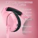 WolfLawS Wireless Gaming Headset with Noise Canceling Microphone for PS5, PC, PS4, 2.4G/Bluetooth Gaming Headphones with USB and Type-c Connector, Wired Mode for Controller - Pink