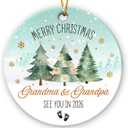 10 x 2025 New Grandparents Ornament, Grandparents Gifts, Pregnancy Announcement Ornaments, Unique Ornament for Christmas Tree Decorations, Baby Reveal Gift for Grandpa Grandma