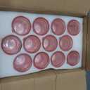 24 Pcs Pink Glass Votive Candle Holders, Tealight Candle Holders for Table Centerpieces, Vintage Candle Holder Bulk, Boho Wedding, Valentine's Day Table Decor (Pink)