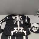 Halloween Skeleton Costume, Printed Hooded Zipper for Men & Women, Pajama for Halloween Party, XXL