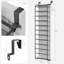 Whitmor 36 Pair Over The Door Shoe Organizer, 12 Tier Hanging Shoe Organizer, Heavy Duty Metal & Mesh Shoe Holder, Hanging Shoe Rack for Closet Organizer, 69"L x 21.7"W x 7.5"H, Matt Gunmetal
