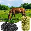 330 Feet Electric Fence Polywire & 30 Pcs Electric Fence Insulator, 1/8" Diameter Portable Electric Fencing Poly Wire Rope Line 6 Steel Strands for Reliable Conductivity & Rust Resistance