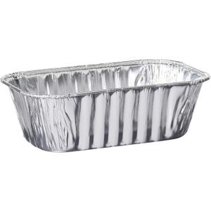 PLASTICPRO [1 Lb 10 Pack Disposable Loaf Pans Aluminum Tin Foil Meal Prep Bakeware - Cookware Perfect for Baking Cakes, Bread, Meatloaf, Lasagna 1 Pound 6'' X 3.75'' X 2''