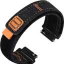 ANNEFIT Watch Band, Denim Fabric Quick Release Watch Strap for Men Women, 19mm (Black)